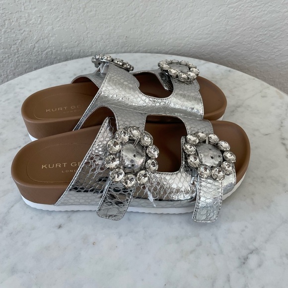 Kurt Geiger London Women's Marlo Crystal Croc-Print Sandals 36.5 - Picture 3 of 11